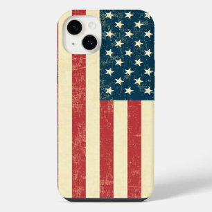American Flag Aged Faded iPhone 14 Plus Case