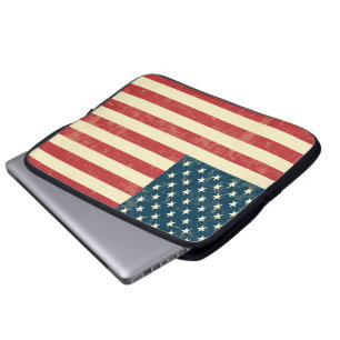 American Flag Aged Faded Laptop Sleeve
