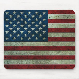 American Flag Aged Steel Effect Mouse Pad
