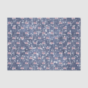 American Flag Aglow, star spangled tissue paper