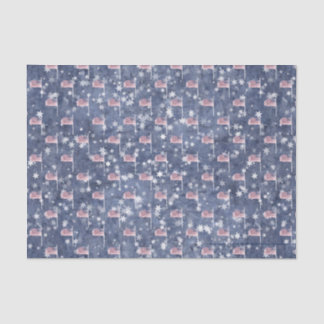 American Flag Aglow, star spangled tissue paper