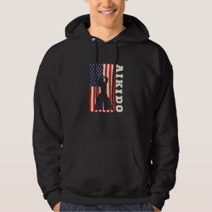 American Flag Aikido Japanese Martial Art Combat S Hoodie