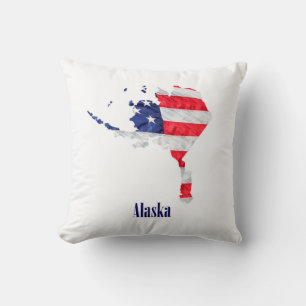American Flag Alaska United States Cushion