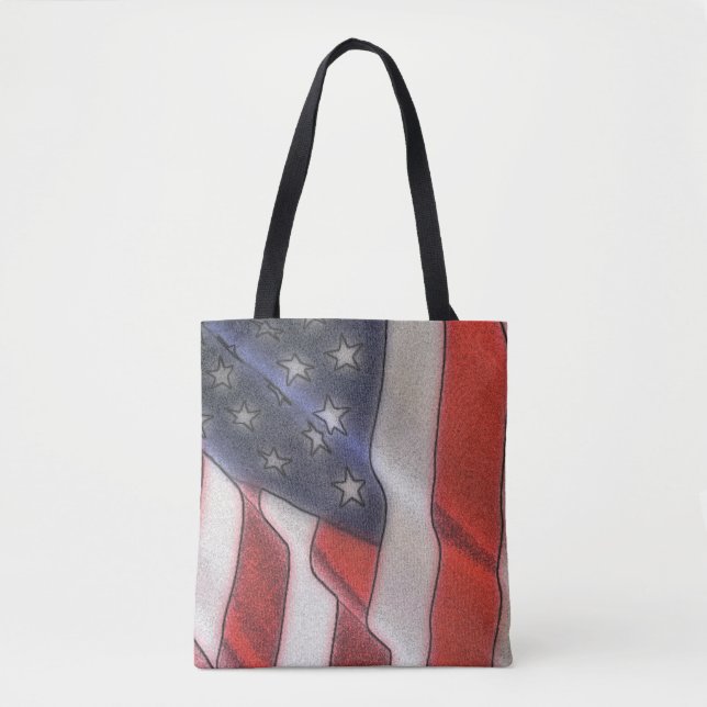 American Flag All Over Print Tote Bag (Front)