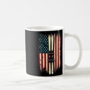 American Flag Alpine Skiing Skier 2 Coffee Mug