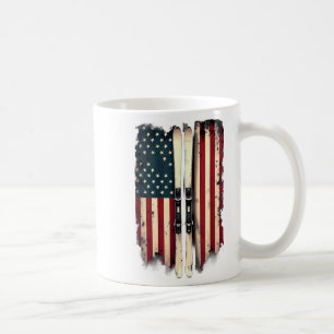 American Flag Alpine Skiing Skier _3 Coffee Mug