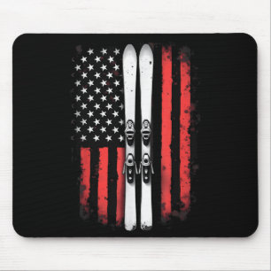 American Flag Alpine Skiing Skier _5 Mouse Pad