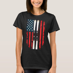 American flag alpine skiing skier American flag al T-Shirt