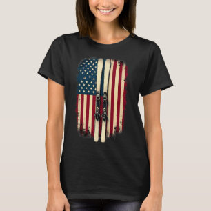 American Flag Alpine Skiing Skier T-Shirt