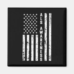 American Flag Als Awareness Month May Magnet