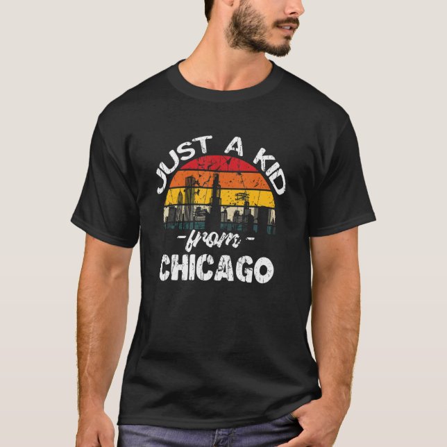 American Flag America USA  American Chicago City R T-Shirt (Front)