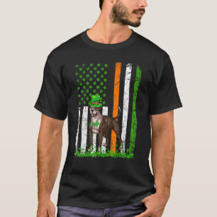 American Flag American Bulldog Dog  St Patricks Da T-Shirt