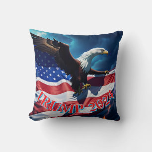 American Flag American Eagle TRUMP 2024 Cushion