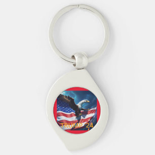 American Flag American Eagle TRUMP 2024 Key Ring