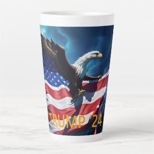 American Flag American Eagle TRUMP 2024 Latte Mug