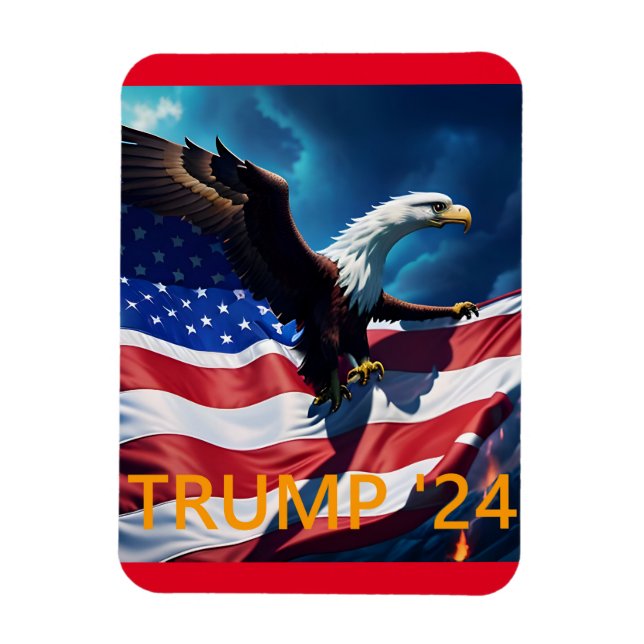 American Flag American Eagle TRUMP 2024 Magnet (Vertical)