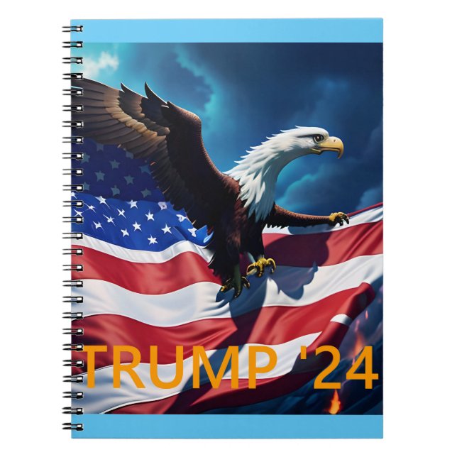 American Flag American Eagle TRUMP 2024 Notebook (Front)