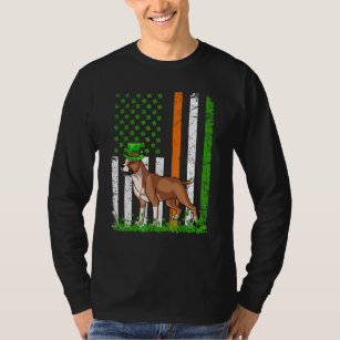 American Flag American Staffordshire Terrier Dog   T-Shirt