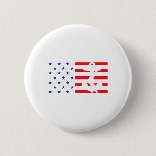 American Flag Anchor Shirt Patriotic Military July 6 Cm Round Badge