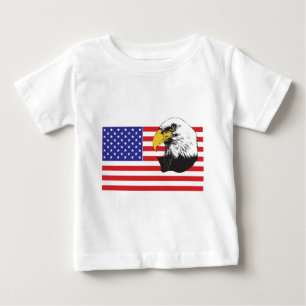 American Flag and Bald Eagle Baby T-Shirt