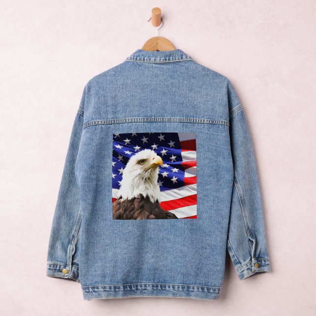 American Flag and Bald Eagle Denim Jacket (Hangar)