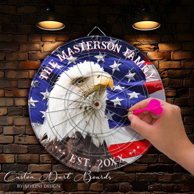 American Flag and Bald Eagle Family Party Dartboard (Creator Uploaded)