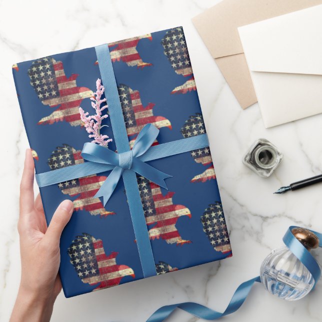 American Flag and Bald Eagle Wrapping Paper (Gifting)
