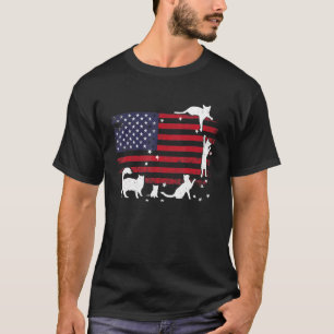 American Flag And Cats Fun Naughty Cats Playing 4t T-Shirt