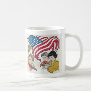 American Flag and Children Coffee Mug