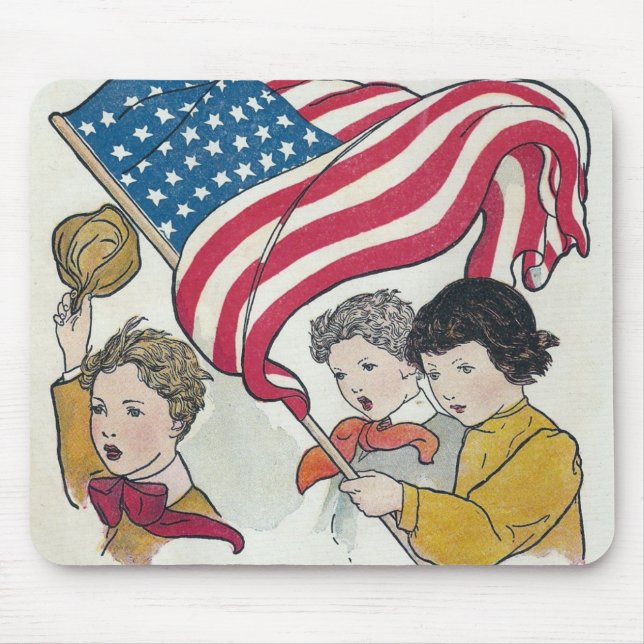 American Flag and Children Mouse Pad (Front)