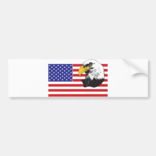 American Flag and Eagle Bumper Sticker