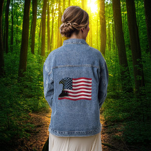 American Flag and Eagle Denim Jacket