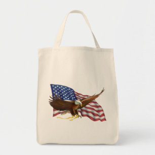 American Flag and Eagle Double Side Tote Bag