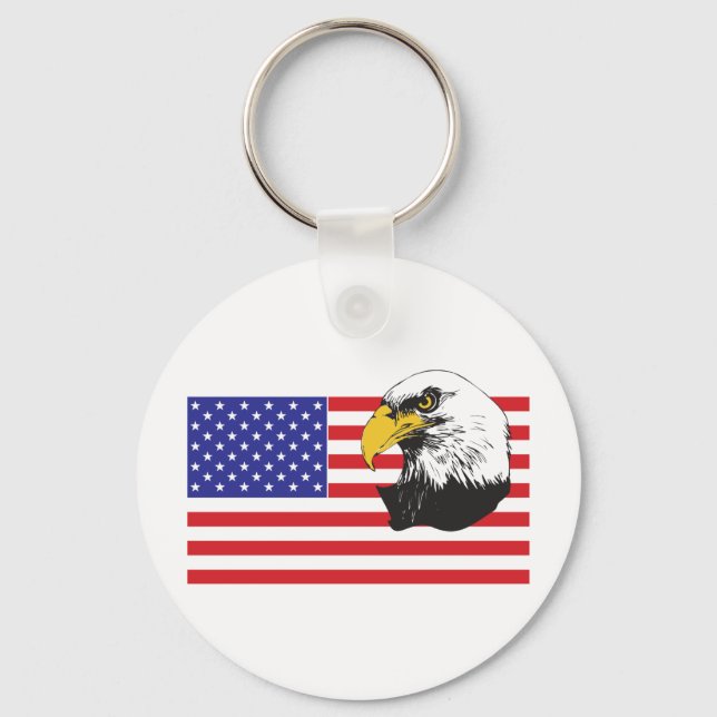 American Flag and Eagle Key Ring (Front)