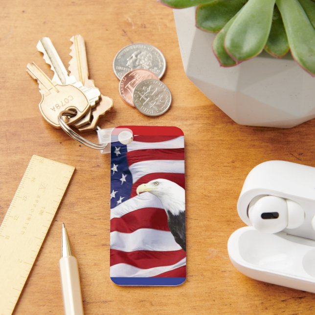 American Flag and Eagle Key Ring (Desk)