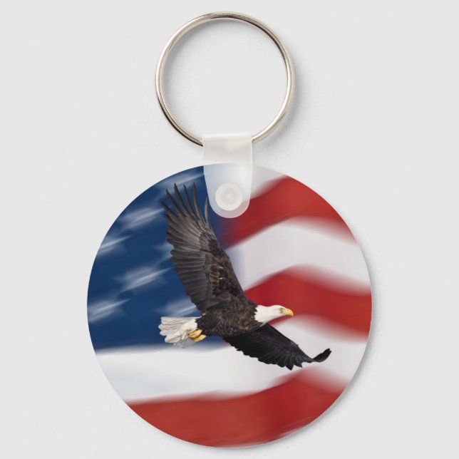 American flag and eagle key ring (Front)
