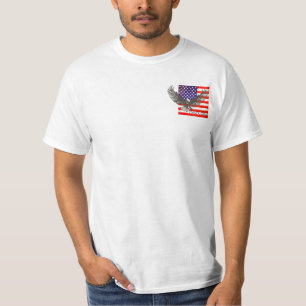 American flag and eagle line art god bless t-shirt