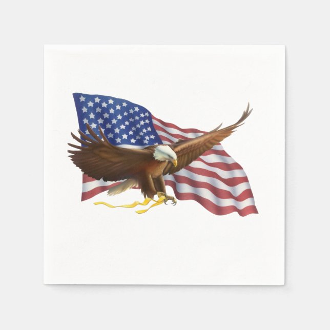 American Flag and Eagle Napkin (Front)