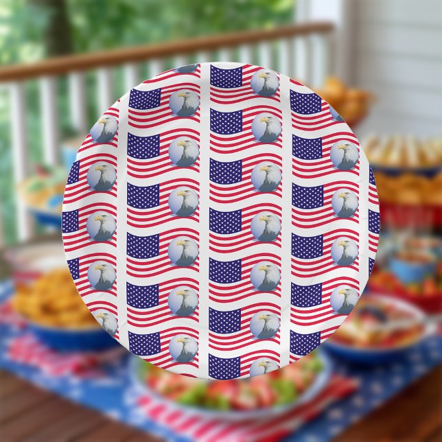 American Flag and Eagle Paper Plate (Creator Uploaded)