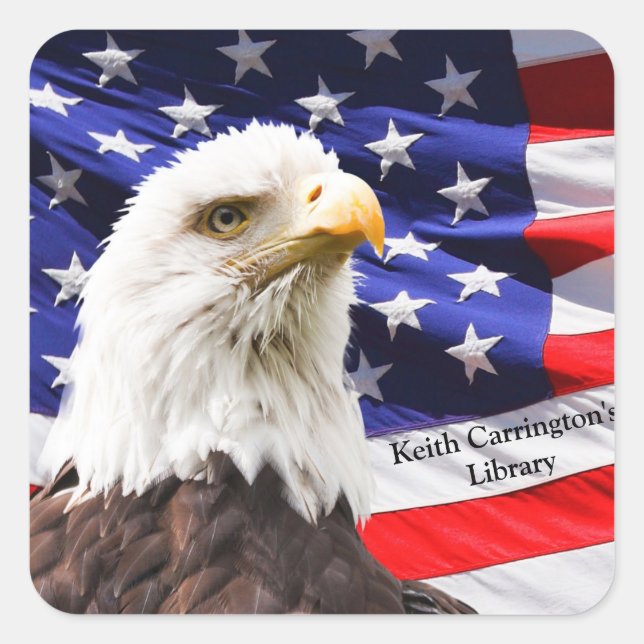 American Flag and Eagle Personalised Sticker (Front)