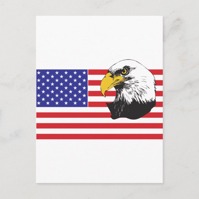 American Flag and Eagle Postcard (Front)