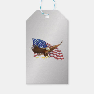 American Flag and Eagle Silver Gift Tags