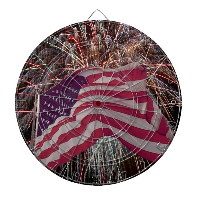American Flag and Fireworks Dartboard (Front)