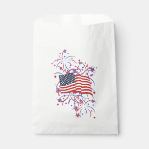 American Flag and Fireworks Favour Bag