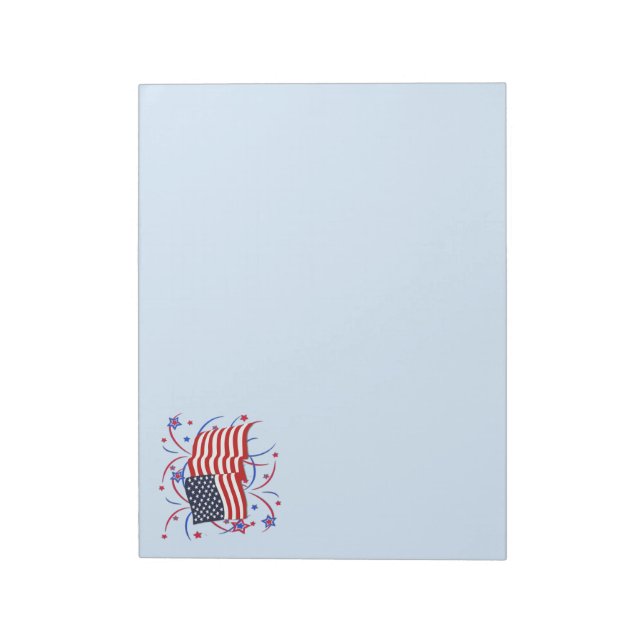American Flag and Fireworks Notepad (Rotated)