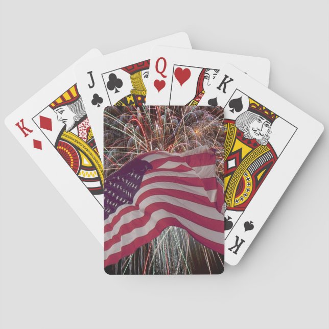 American Flag and Fireworks Playing Cards (Back)
