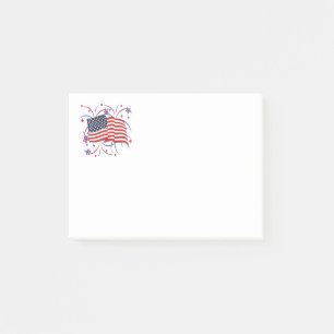 American Flag and Fireworks Post-it Notes
