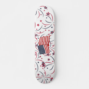 American Flag and Fireworks Skateboard