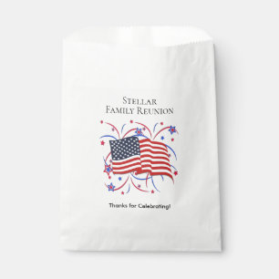 American Flag and Fireworks Thank you Favour Bag