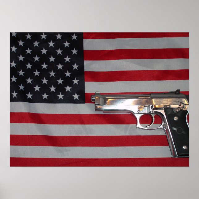 American Flag and Gun Poster (Front)